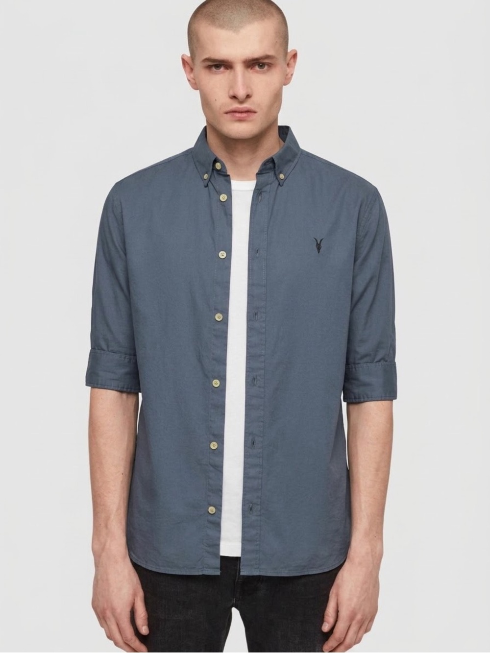 All Saints Redondo Half Sleeve Button Down Shirt Mens Size XL